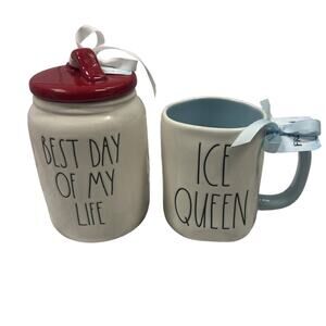 Rae Dunn Frozen Disney Olaf  “Best Day Ever” Canister and Elsa Ice Queen Mug